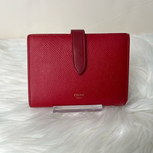 Celine wallet with snap closure in great condition color red - Picture 1 of 10